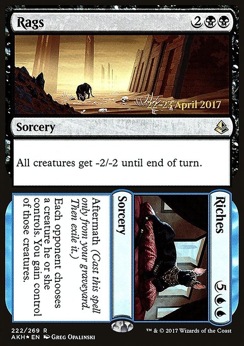 Rags // Riches, Amonkhet Promos #222s, Magic: The Gathering card