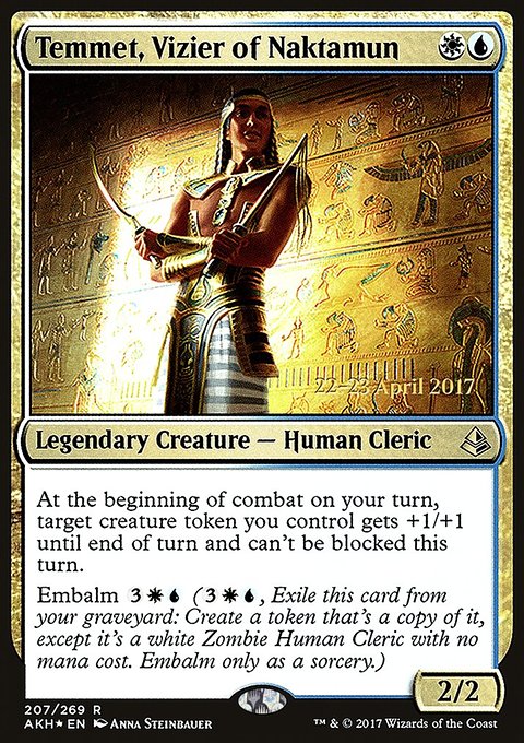 Temmet, Vizier of Naktamun, Amonkhet Promos #207s, Magic: The Gathering card
