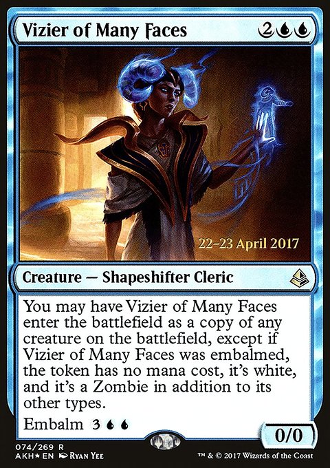 Vizier of Many Faces, Amonkhet Promos #74s, Magic: The Gathering card