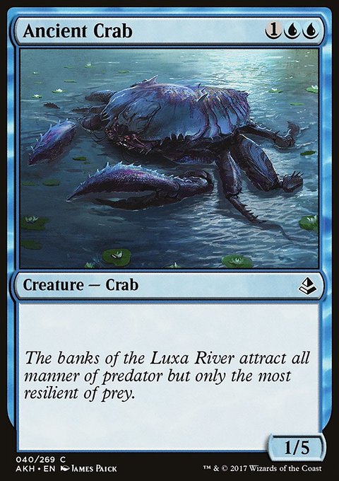 Ancient Crab, Amonkhet #40, Magic: The Gathering card