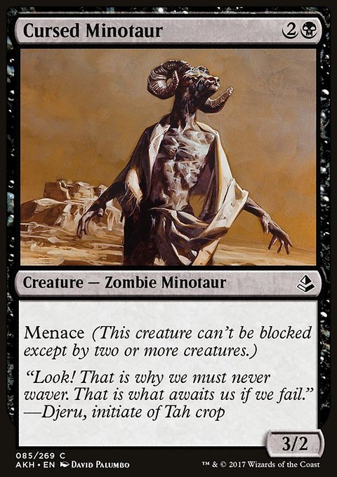 Cursed Minotaur, Amonkhet #85, Magic: The Gathering card