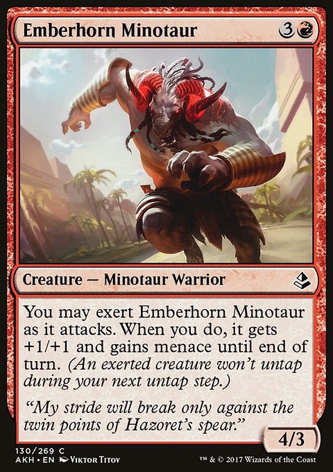 Emberhorn Minotaur, Amonkhet #130, Magic: The Gathering card
