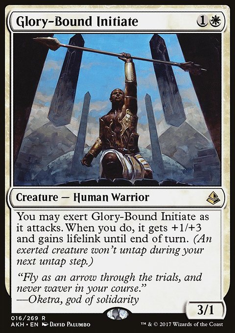 Glory-Bound Initiate, Amonkhet #16, Magic: The Gathering card