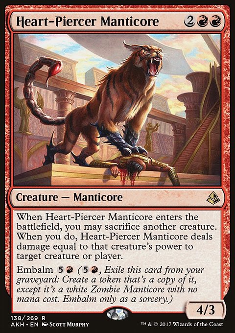 Heart-Piercer Manticore, Amonkhet #138, Magic: The Gathering card