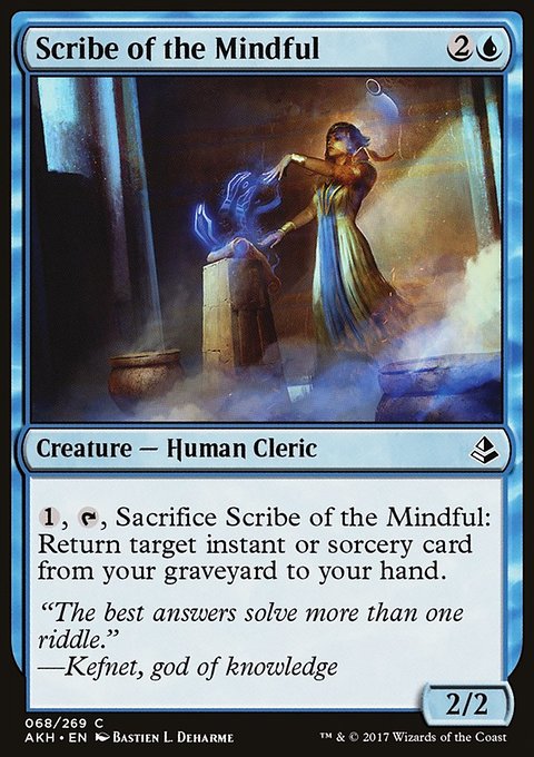Scribe of the Mindful, Amonkhet #68, Magic: The Gathering card