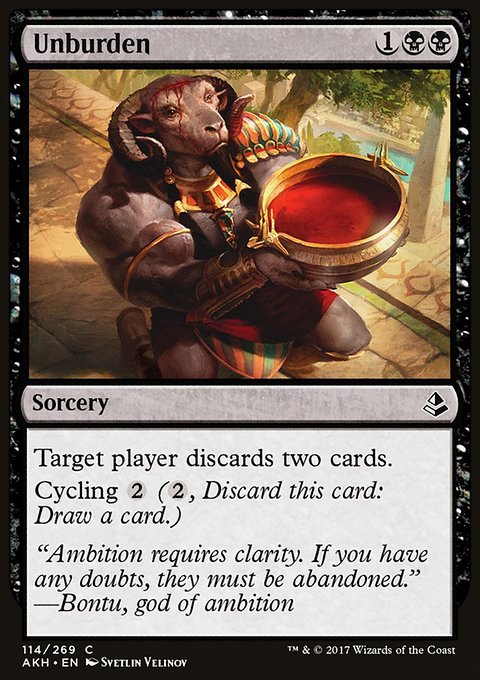 Unburden, Amonkhet #114, Magic: The Gathering card
