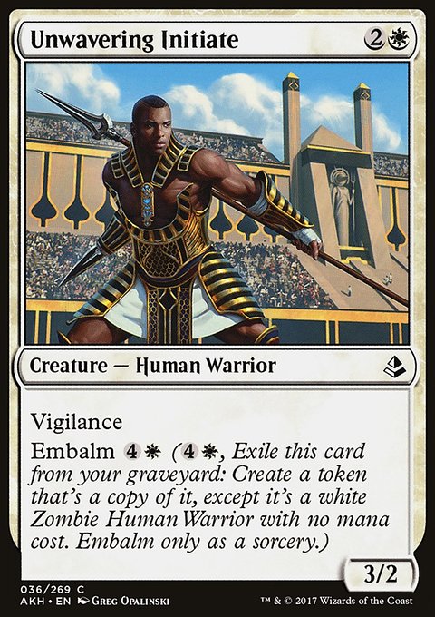 Unwavering Initiate, Amonkhet #36, Magic: The Gathering card