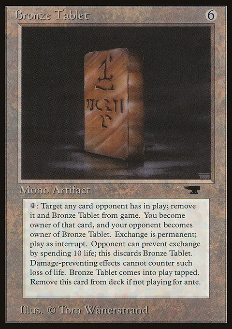 Bronze Tablet, Antiquities #42, Magic: The Gathering card