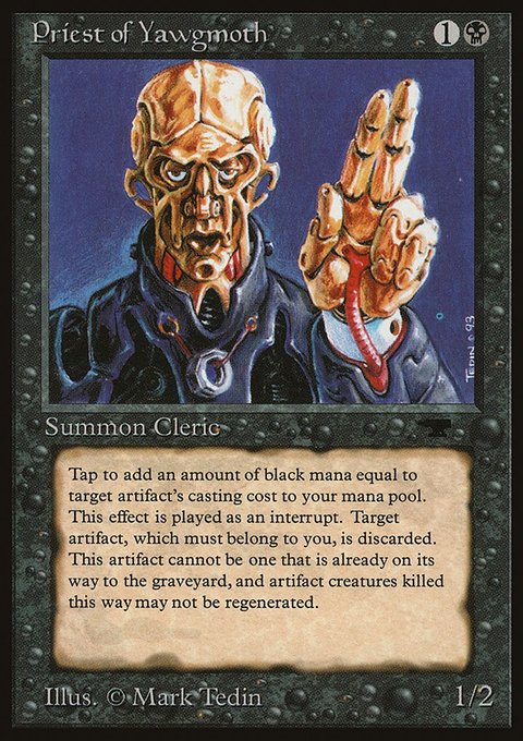 Priest of Yawgmoth, Antiquities #19, Magic: The Gathering card