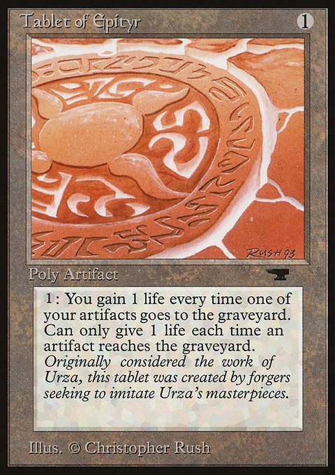 Tablet of Epityr, Antiquities #67, Magic: The Gathering card