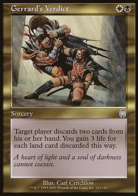 Gerrard's Verdict, Apocalypse #102, Magic: The Gathering card