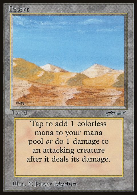 Desert, Arabian Nights #72, Magic: The Gathering card