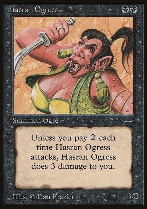 Hasran Ogress, Arabian Nights #27†, Magic: The Gathering card