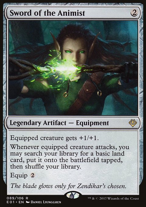 Sword of the Animist, Archenemy: Nicol Bolas #89, Magic: The Gathering card