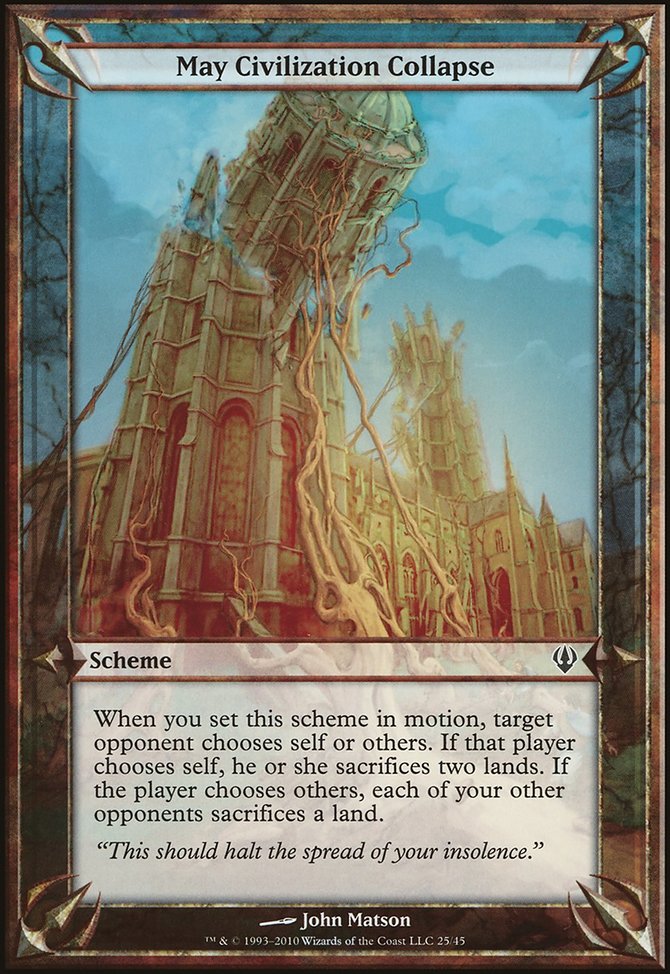 May Civilization Collapse, Archenemy Schemes #25★, Magic: The Gathering card