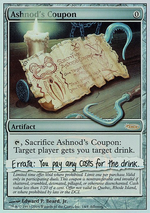 Ashnod's Coupon, Arena League 2004 #14, Magic: The Gathering card