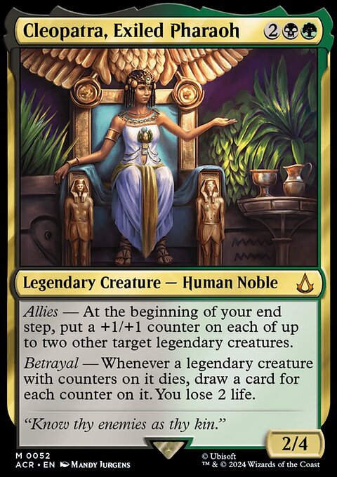 Cleopatra, Exiled Pharaoh, Assassin's Creed #52, Magic: The Gathering card