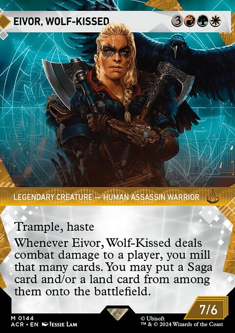 Eivor, Wolf-Kissed, Assassin's Creed #144, Magic: The Gathering card