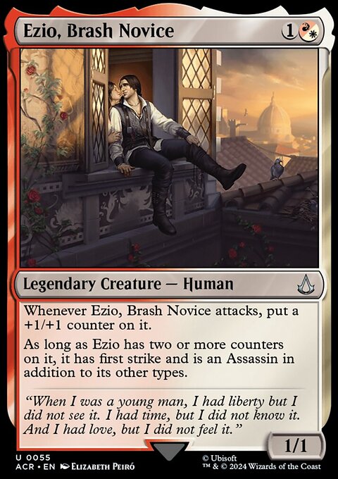 Ezio, Brash Novice, Assassin's Creed #55, Magic: The Gathering card