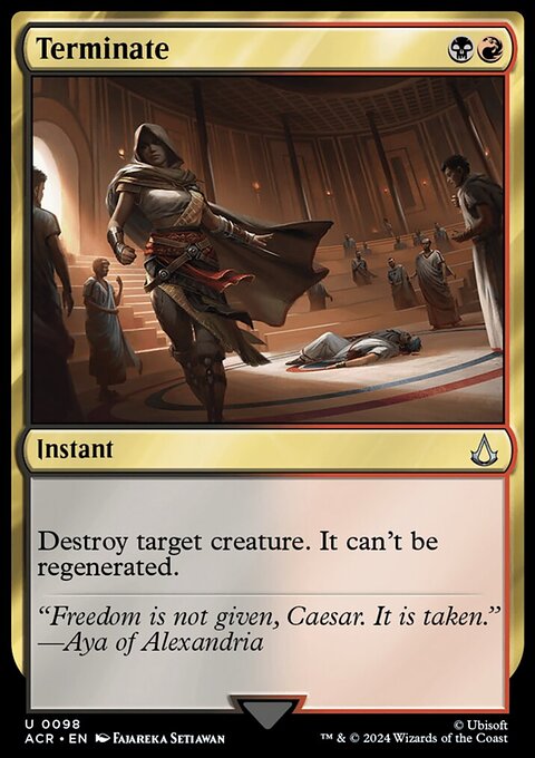 Terminate, Assassin's Creed #98, Magic: The Gathering card