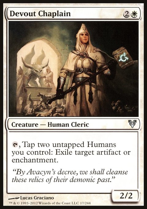 Devout Chaplain, Avacyn Restored #17, Magic: The Gathering card