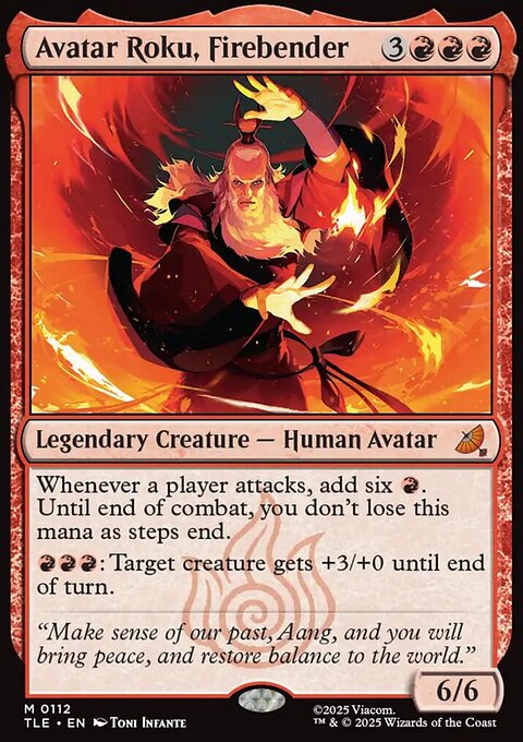 Avatar Roku, Firebender, Avatar: The Last Airbender Eternal #112, Magic: The Gathering card