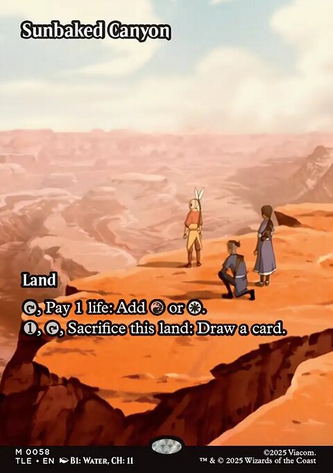 Sunbaked Canyon, Avatar: The Last Airbender Eternal #58, Magic: The Gathering card