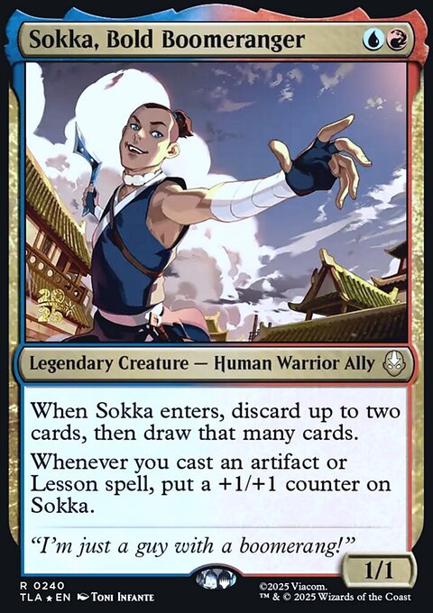 Sokka, Bold Boomeranger, Avatar: The Last Airbender Promos #240s, Magic: The Gathering card