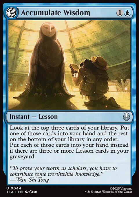 Accumulate Wisdom, Avatar: The Last Airbender #44, Magic: The Gathering card