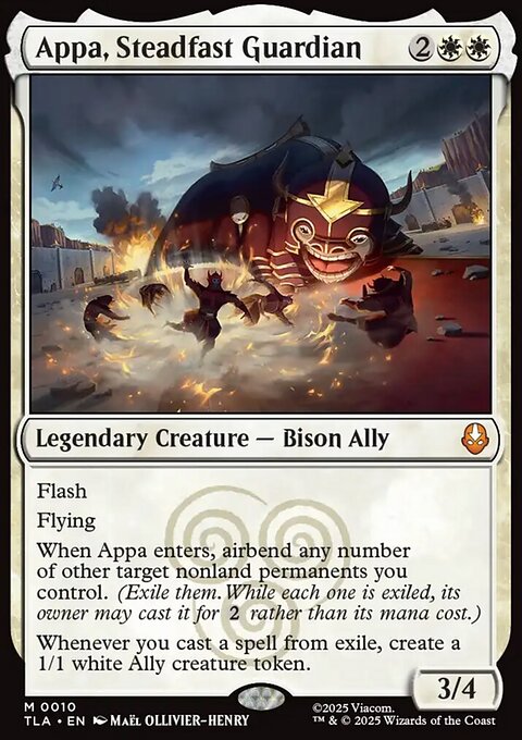 Appa, Steadfast Guardian, Avatar: The Last Airbender #10, Magic: The Gathering card
