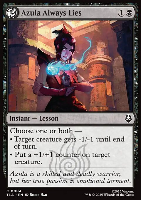 Azula Always Lies, Avatar: The Last Airbender #84, Magic: The Gathering card