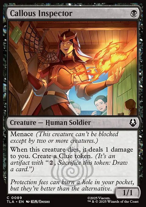 Callous Inspector, Avatar: The Last Airbender #89, Magic: The Gathering card