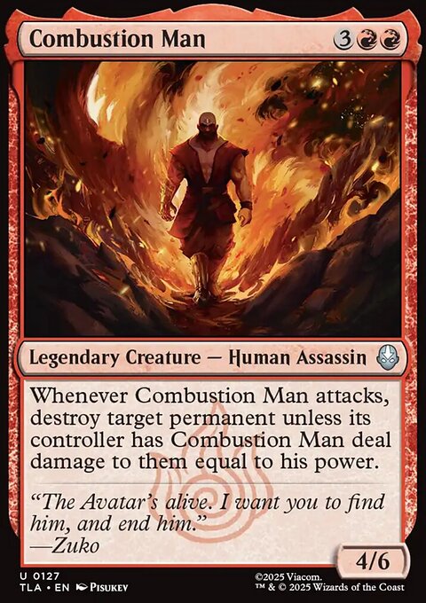 Combustion Man, Avatar: The Last Airbender #127, Magic: The Gathering card