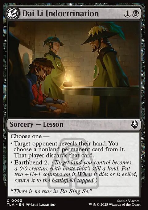 Dai Li Indoctrination, Avatar: The Last Airbender #93, Magic: The Gathering card