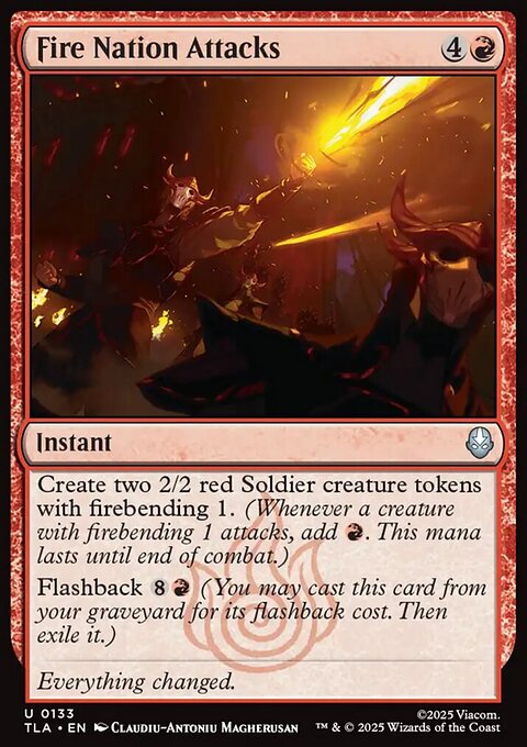 Fire Nation Attacks, Avatar: The Last Airbender #133, Magic: The Gathering card