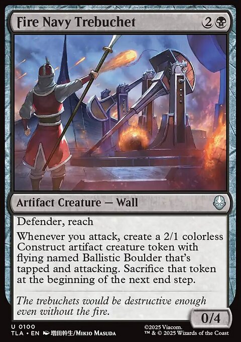 Fire Navy Trebuchet, Avatar: The Last Airbender #100, Magic: The Gathering card