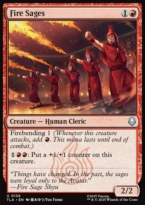 Fire Sages, Avatar: The Last Airbender #136, Magic: The Gathering card