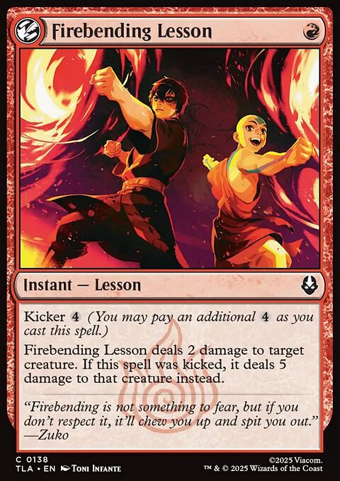 Firebending Lesson, Avatar: The Last Airbender #138, Magic: The Gathering card