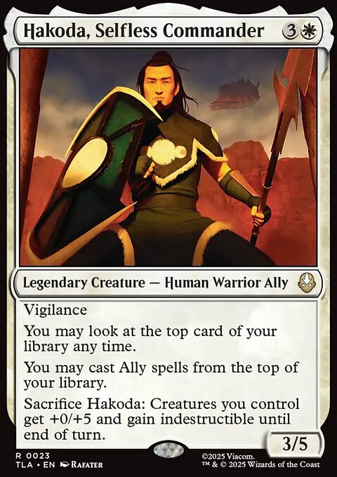 Hakoda, Selfless Commander, Avatar: The Last Airbender #23, Magic: The Gathering card
