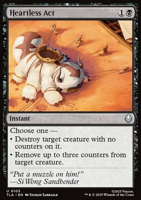 Heartless Act, Avatar: The Last Airbender #103, Magic: The Gathering card