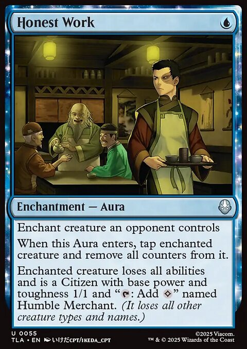 Honest Work, Avatar: The Last Airbender #55, Magic: The Gathering card