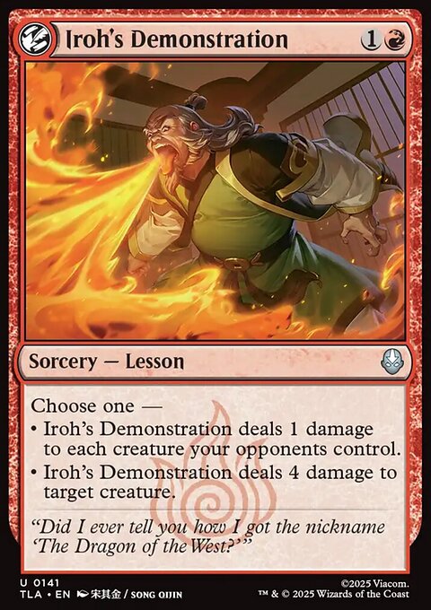 Iroh's Demonstration, Avatar: The Last Airbender #141, Magic: The Gathering card