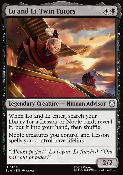 Lo and Li, Twin Tutors, Avatar: The Last Airbender #108, Magic: The Gathering card