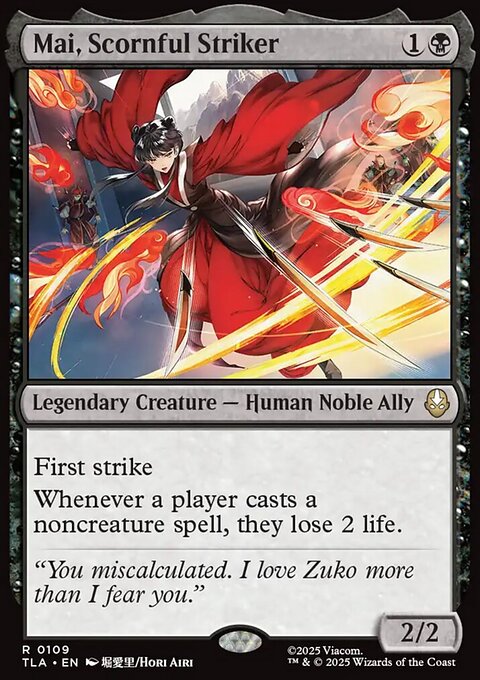 Mai, Scornful Striker, Avatar: The Last Airbender #109, Magic: The Gathering card