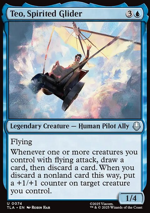 Teo, Spirited Glider, Avatar: The Last Airbender #74, Magic: The Gathering card