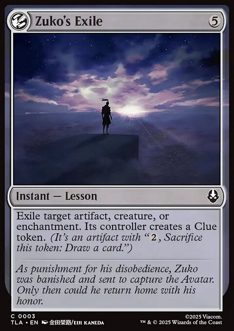 Zuko's Exile, Avatar: The Last Airbender #3, Magic: The Gathering card