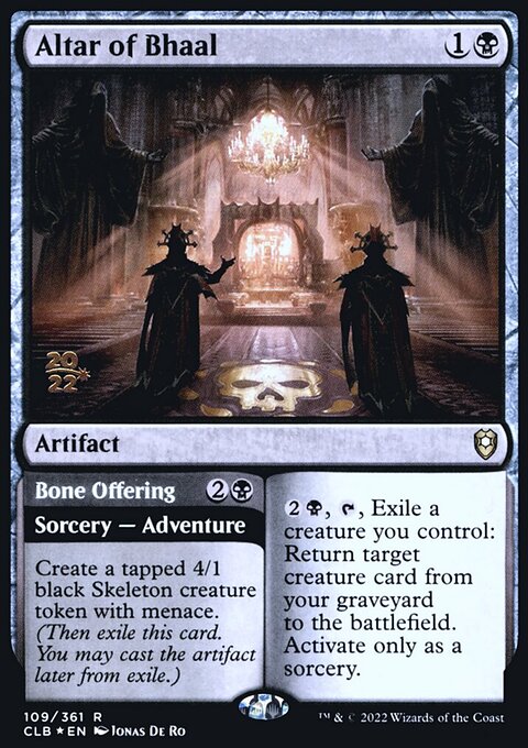 Altar of Bhaal // Bone Offering, Battle for Baldur's Gate Promos #109s, Magic: The Gathering card