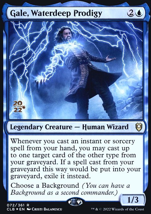 Gale, Waterdeep Prodigy, Battle for Baldur's Gate Promos #72s, Magic: The Gathering card