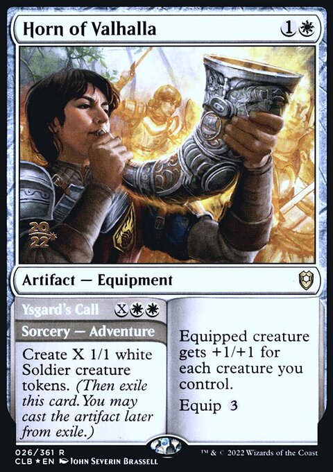 Horn of Valhalla // Ysgard's Call, Battle for Baldur's Gate Promos #26s, Magic: The Gathering card