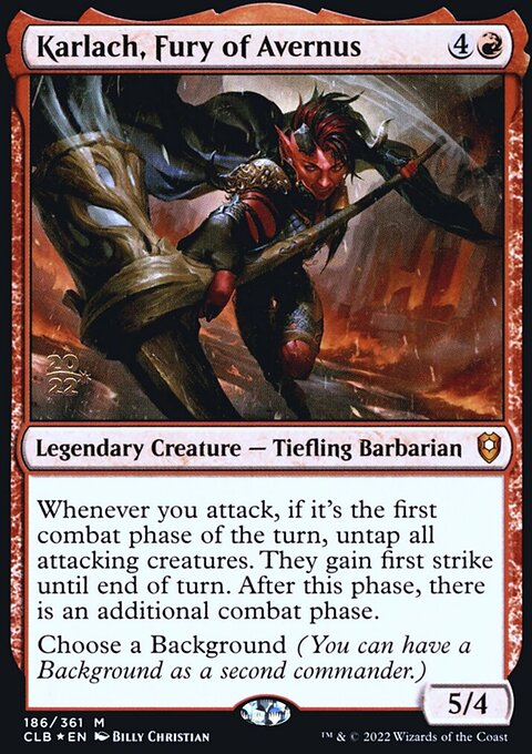 Karlach, Fury of Avernus, Battle for Baldur's Gate Promos #186s, Magic: The Gathering card